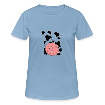 Conception du pis de vache - T-shirt respirant Femme - bleu ciel - Devant - AI Model Female 172 light (172cm)