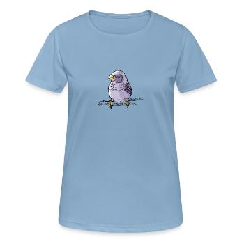 Der Spatz, Dein Freund - Frauen T-Shirt atmungsaktiv - Himmelblau - Vorne - AI Model Female 172 light (172cm)