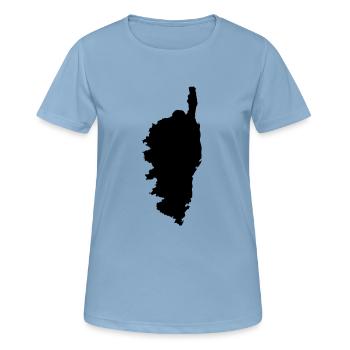 Korsika - Frauen T-Shirt atmungsaktiv - Himmelblau - Vorne - AI Model Female 172 light (172cm)