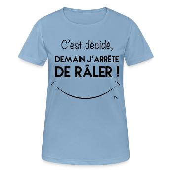 Demain j'arrête de râler! - T-shirt respirant Femme - bleu ciel - Devant - AI Model Female 172 light (172cm)