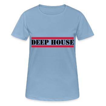 Deep House with red lines - Women's Breathable T-Shirt - sky blue - Front - AI Model Female 172 light (172cm)