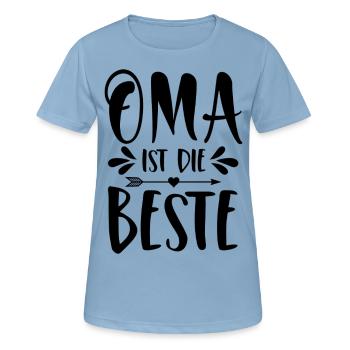 Oma ist die Beste - Frauen T-Shirt atmungsaktiv - Himmelblau - Vorne - AI Model Female 172 light (172cm)