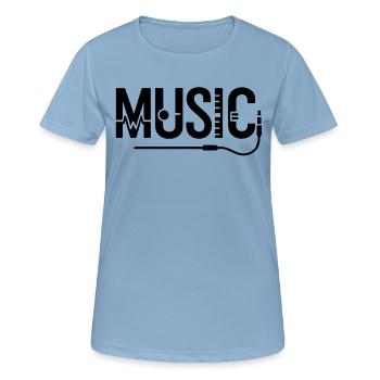 Conception musicale avec câble AUX - T-shirt respirant Femme - bleu ciel - Devant - AI Model Female 172 light (172cm)