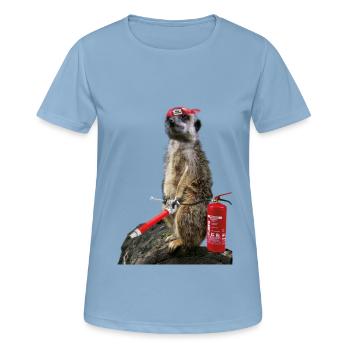 Feuerwehr Erdmännchen - Frauen T-Shirt atmungsaktiv - Himmelblau - Vorne - AI Model Female 172 light (172cm)
