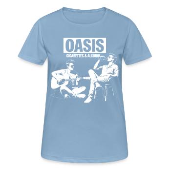 Cigarettes & Alcohol - Definitely Maybe - Frauen T-Shirt atmungsaktiv - Himmelblau - Vorne - AI Model Female 172 light (172cm)