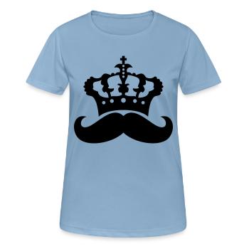 koenig krone herrscher prinz mustache schnurrbart - Frauen T-Shirt atmungsaktiv - Himmelblau - Vorne - AI Model Female 172 light (172cm)