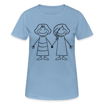 team freundin 2 freunde schwestern geschwister les - Frauen T-Shirt atmungsaktiv - Himmelblau - Vorne - AI Model Female 172 light (172cm)