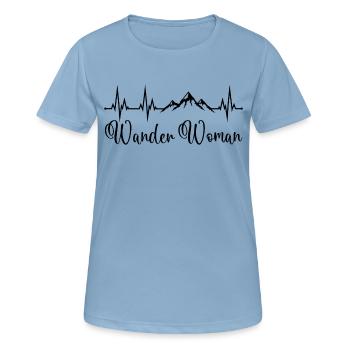 Randonneurs woman coeurs de randonnée randonnée - T-shirt respirant Femme - bleu ciel - Devant - AI Model Female 172 light (172cm)