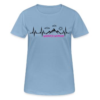 Wander Woman Wanderwoman - Frauen T-Shirt atmungsaktiv - Himmelblau - Vorne - AI Model Female 172 light (172cm)