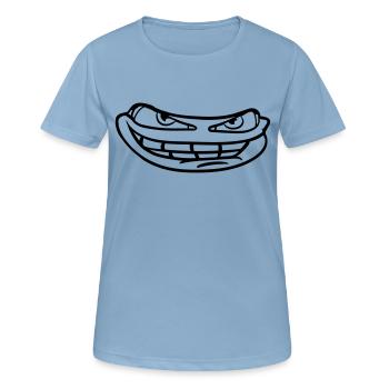 visage tête mal meme sourire drôle comique comique - T-shirt respirant Femme - bleu ciel - Devant - AI Model Female 172 light (172cm)