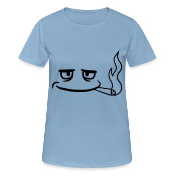 weed kiffer kiffen hanf stoned drogen rauchen join - Frauen T-Shirt atmungsaktiv - Himmelblau - Vorne - AI Model Female 172 light (172cm)