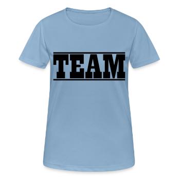 Conception d'équipe - T-shirt respirant Femme - bleu ciel - Devant - AI Model Female 172 light (172cm)
