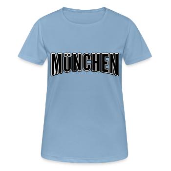 Muenchen - Frauen T-Shirt atmungsaktiv - Himmelblau - Vorne - AI Model Female 172 light (172cm)