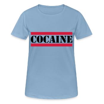inscription cocaine avec des lignes rouges - T-shirt respirant Femme - bleu ciel - Devant - AI Model Female 172 light (172cm)