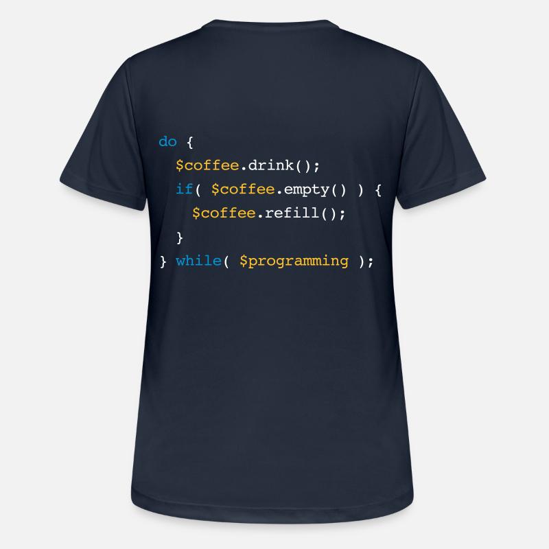 Code Coffee Refill Programming v2 - Frauen T-Shirt atmungsaktiv - Dunkelnavy