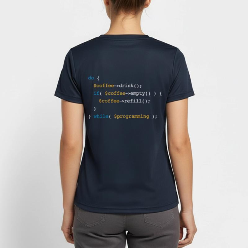 Code Coffee Refill Programmierung PHP Frauen T-Shirt atmungsaktiv