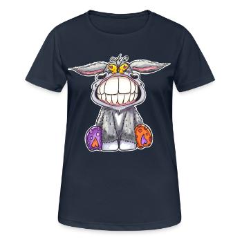 Âne Grin - un sourire en dit plus de 1000 mots - T-shirt respirant Femme - bleu marine foncé - Devant - AI Model Female 172 light (172cm)