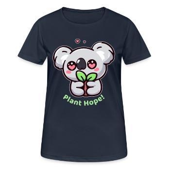 Plant Hope! - Women's Breathable T-Shirt - dark navy - Front - AI Model Female 172 light (172cm)