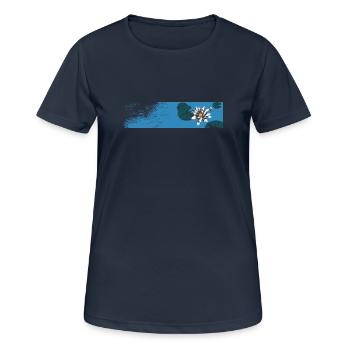 Nénuphar bleu sur l’eau - T-shirt respirant Femme - bleu marine foncé - Devant - AI Model Female 172 light (172cm)
