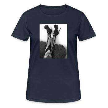 7E6FB826 AD47 4463 A545 90E6508F6BF1 - Frauen T-Shirt atmungsaktiv - Dunkelnavy - Vorne - AI Model Female 172 light (172cm)