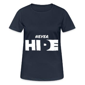 Courage – Pour ceux qui osent faire le premier pas - T-shirt respirant Femme - bleu marine foncé - Devant - AI Model Female 172 light (172cm)