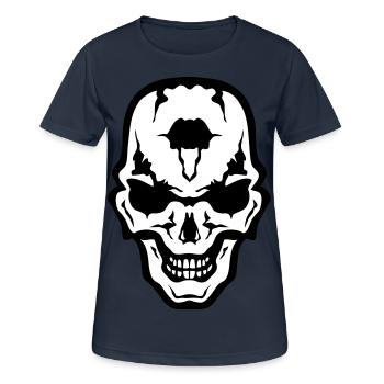 head of death skull gothic gothic crane - Women's Breathable T-Shirt - dark navy - Front - AI Model Female 172 light (172cm)
