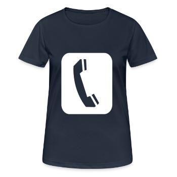 Symbole du combiné téléphonique - T-shirt respirant Femme - bleu marine foncé - Devant - AI Model Female 172 light (172cm)
