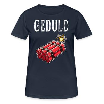 Geduld am Limit mit Dynamit Humor - Frauen T-Shirt atmungsaktiv - Dunkelnavy - Vorne - AI Model Female 172 light (172cm)
