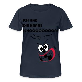 Ich hab die Haare schön - Frauen T-Shirt atmungsaktiv - Dunkelnavy - Vorne - AI Model Female 172 light (172cm)