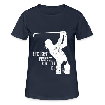 Golfeur golfeur silhouette disant club de golf - T-shirt respirant Femme - bleu marine foncé - Devant - AI Model Female 172 light (172cm)
