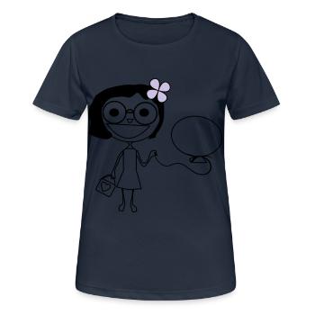 Mädchen - Frauen T-Shirt atmungsaktiv - Dunkelnavy - Vorne - AI Model Female 172 light (172cm)