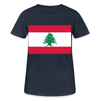 Drapeau national du Liban - T-shirt respirant Femme - bleu marine foncé - Devant - AI Model Female 172 light (172cm)