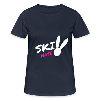 Vacances d'hiver ski cadeau montagne sport noel - T-shirt respirant Femme - bleu marine foncé - Devant - AI Model Female 172 light (172cm)