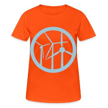 eolienne logo 1 - T-shirt respirant Femme - orange néon - Devant - AI Model Female 172 dark (172cm)