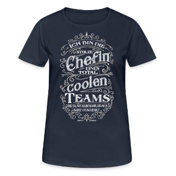 Stolze Chefin eines coolen Teams - Frauen T-Shirt atmungsaktiv - Dunkelnavy - Vorne - AI Model Female 172 light (172cm)
