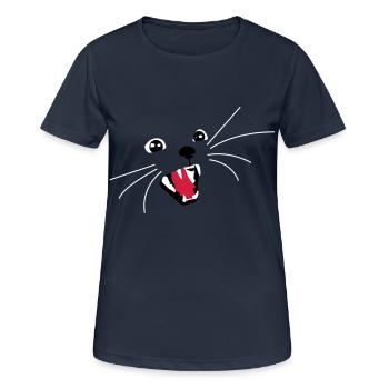 Bad Cat - Women's Breathable T-Shirt - dark navy - Front - AI Model Female 172 light (172cm)