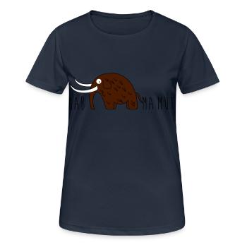 Mammut und Mut - Frauen T-Shirt atmungsaktiv - Dunkelnavy - Vorne - AI Model Female 172 light (172cm)
