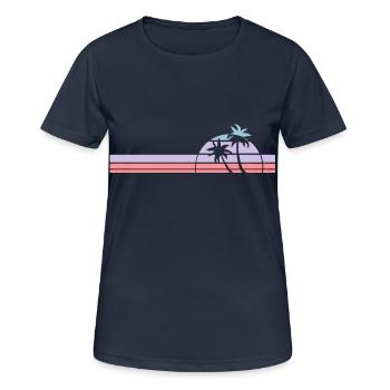 sunset - Frauen T-Shirt atmungsaktiv - Dunkelnavy - Vorne - AI Model Female 172 light (172cm)