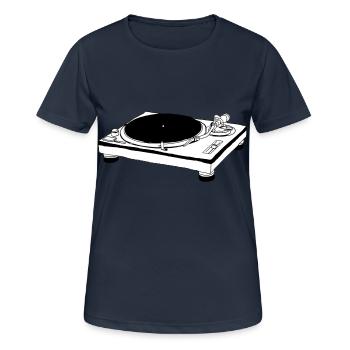 Plattenspieler - Frauen T-Shirt atmungsaktiv - Dunkelnavy - Vorne - AI Model Female 172 light (172cm)
