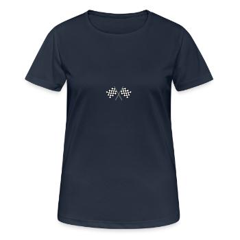 Drapeau à damiers Racing - T-shirt respirant Femme - bleu marine foncé - Devant - AI Model Female 172 light (172cm)