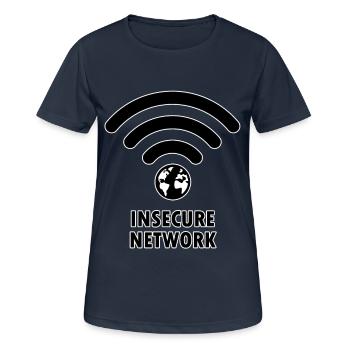 Unsichere Netzwerk World WiFi Internetverbindung - Frauen T-Shirt atmungsaktiv - Dunkelnavy - Vorne - AI Model Female 172 light (172cm)