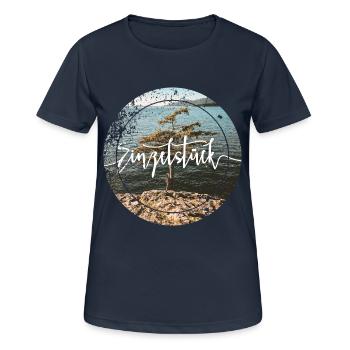 Einzelstück - Frauen T-Shirt atmungsaktiv - Dunkelnavy - Vorne - AI Model Female 172 light (172cm)