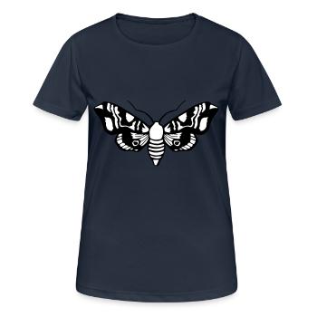 Motte / Nachtfalter - Frauen T-Shirt atmungsaktiv - Dunkelnavy - Vorne - AI Model Female 172 light (172cm)