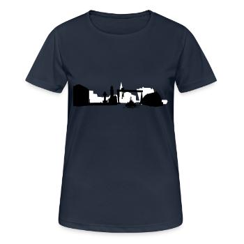 Kiel Skyline - T-shirt respirant Femme - bleu marine foncé - Devant - AI Model Female 172 light (172cm)