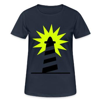 Lighthouse bright sunlight 2c - Women's Breathable T-Shirt - dark navy - Front - AI Model Female 172 light (172cm)