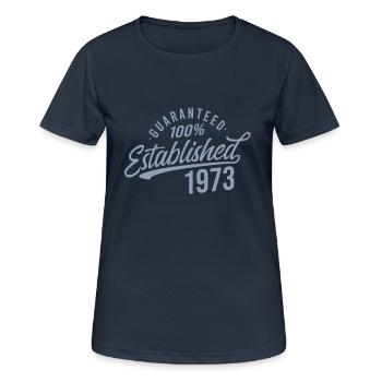 Guaranteed Released Vintage 1973 Birthday - Women's Breathable T-Shirt - dark navy - Front - AI Model Female 172 light (172cm)