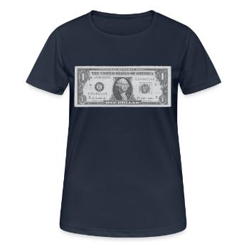 Dollarschein - Dollar für geldgeile Kapitalisten - Frauen T-Shirt atmungsaktiv - Dunkelnavy - Vorne - AI Model Female 172 light (172cm)