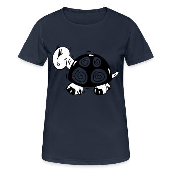 Schildkroete 2v_b - Frauen T-Shirt atmungsaktiv - Dunkelnavy - Vorne - AI Model Female 172 light (172cm)