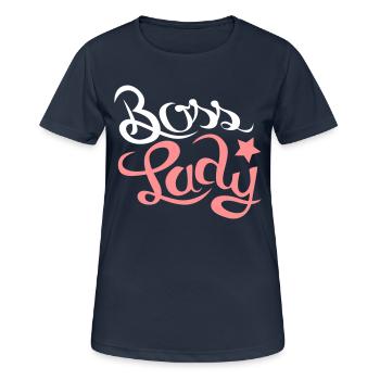 boss lady - Frauen T-Shirt atmungsaktiv - Dunkelnavy - Vorne - AI Model Female 172 light (172cm)