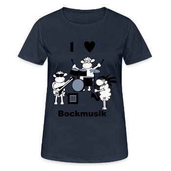 i love Bockmusik - Frauen T-Shirt atmungsaktiv - Dunkelnavy - Vorne - AI Model Female 172 light (172cm)
